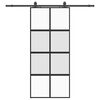 vidaXL Schuifdeur met beslagset 90x205 cm gehard glas zwart