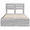 vidaXL Bedframe met lade Grijs Sonoma 120 x 190 cm Ingenieurshout