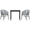 vidaXL Tuin eettafelset 3 pcs Antraciet Gepoedercoat staal