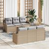 vidaXL Tuinbankenset met kussen 7 pcs Beige poly rattan