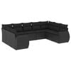 vidaXL 9-delige Loungeset met kussens poly rattan zwart