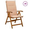 vidaXL Recliner Tuinstoelen 8 st Naturel Massief Acaciahout