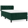 vidaXL Boxspring met matras fluweel donkergroen 80x200 cm