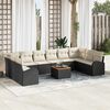 vidaXL Tuin Sofa Set met kussen 11 pcs Zwart Poly riet