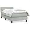 vidaXL Boxspring met matras fluweel lichtgrijs 90x210 cm