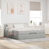 vidaXL Ottoman bed met matras 160x200cm fluweel lichtgrijs