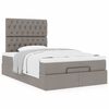 vidaXL Ottoman bed met matras 120x190 cm stof taupe