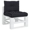 vidaXL Palletkussens 2 st ruitpatroon oxford stof zwart