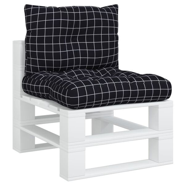 vidaXL Palletkussens 2 st ruitpatroon oxford stof zwart