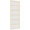 vidaXL Schuifdeur 76x205 cm mat ESG-glas en aluminium goudkleurig