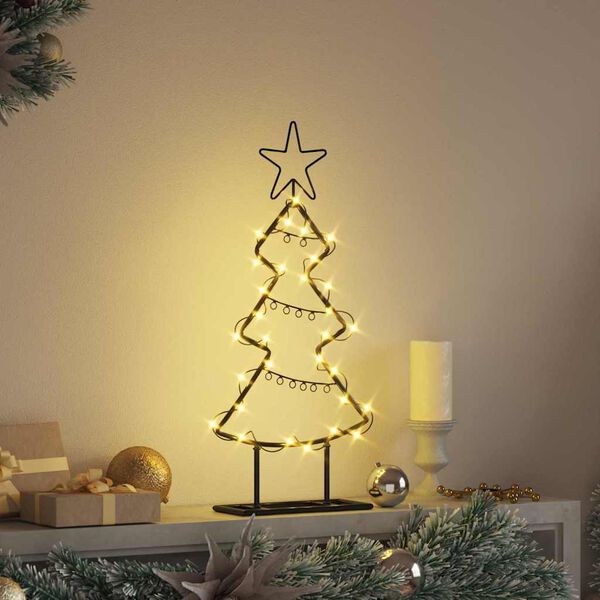vidaXL Metalen kerstboom met standaard Zwart 60 cm Staal