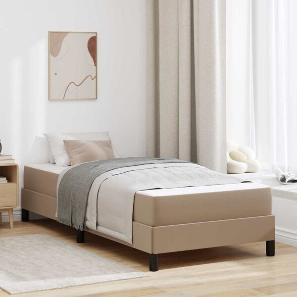 vidaXL Bedframe met matras Cappuccino 100 x 200 cm Stof