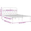 vidaXL Bedframe met hoofdbord metaal zwart 135x190 cm