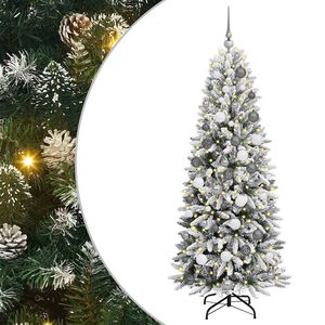 vidaXL Kunstkerstboom Wit 180 cm PVC en Plastic en Staal en PE
