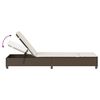 vidaXL Ligstoel met kussens bruin 55x200x25,5cm polyrotan