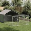 vidaXL Hondenkennel met ren 5x2x1,5 m gegalvaniseerd staal