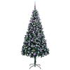 vidaXL Kunstkerstboom Groen 210 cm PVC en Staal en Kunststof