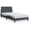 vidaXL Bedframe met LED zonder matras fluweel donkergrijs 100x203 cm