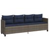 vidaXL Ligbed met kussen&nbsp;poly rattan grijs