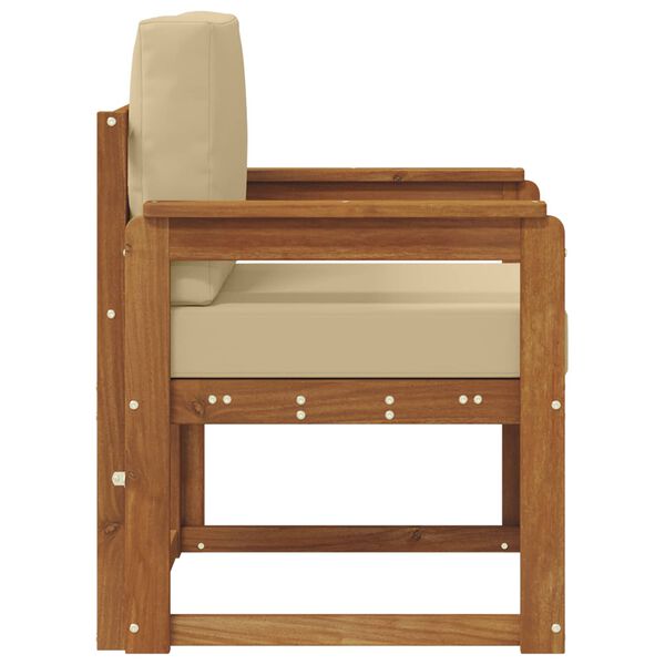 vidaXL Tuinbank Massief Acaciahout en Polyester Naturel