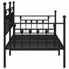 vidaXL Bedframe voor een daybed met hoofdeinde Zwart 90 x 190 cm Staal
