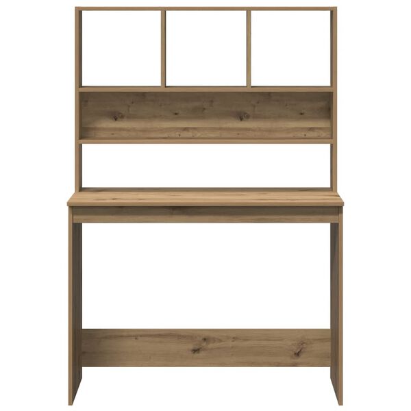 vidaXL Bureau met schappen 102x45x148 cm bewerkt hout artisanaal eiken
