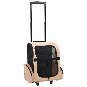 vidaXL Huisdierentrolley inklapbaar zandkleurig