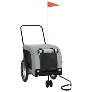 vidaXL Hondenfietstrailer oxford stof en ijzer grijs en zwart