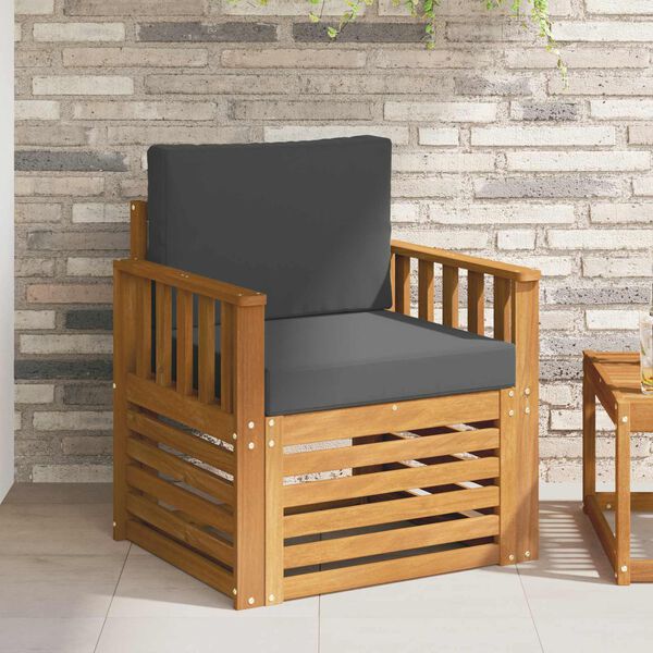 vidaXL Buiten bankenset Massief Acaciahout en Polyester Naturel