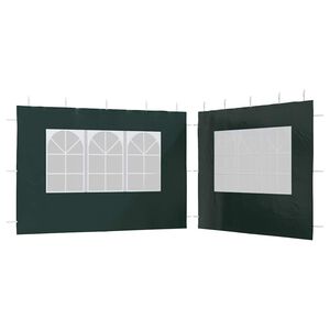 vidaXL Tentwanden met raam PE groen 2 st
