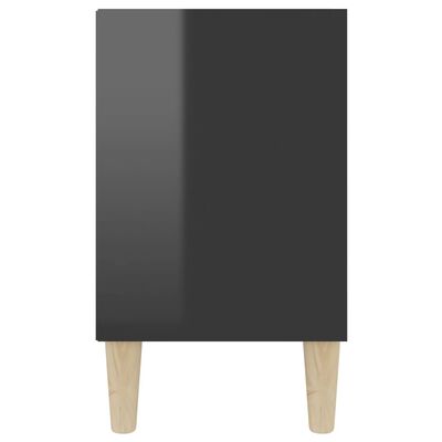 vidaXL Tv-meubel met houten poten 103,5x30x50 cm hoogglans zwart