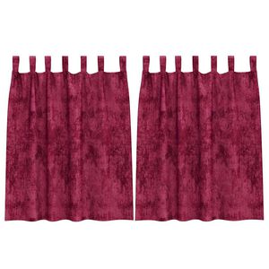 vidaXL Velvet Gordijnen 2 st Wijnrood 140 x 140 cm Fluweel