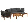 vidaXL 6 st Massief acaciahout & touw Naturel