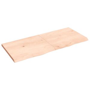vidaXL Wandschap 140x60x(2-4) cm onbehandeld massief eikenhout