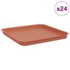 vidaXL Vierkante Bloemenschotel 24 st Baksteenrood 32 x 32 x 2,5 cm