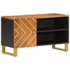 vidaXL Tv-meubel 80x31,5x46 cm massief mangohout bruin en zwart