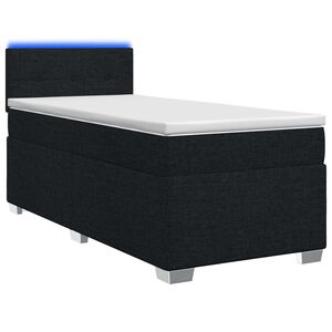 vidaXL Boxspring Bed met Matras en LED Zwart 80 x 200 cm Stof