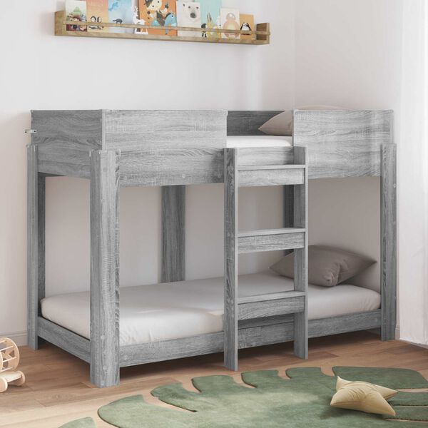 vidaXL Bunk Bed voor Kinderen Grijs Sonoma 80 x 160 cm Bewerkt hout