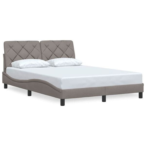 vidaXL Bedframe zonder matras 120x200 cm stof taupe
