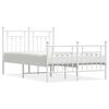vidaXL Bedframe met hoofd- en voeteneinde metaal wit 135x190 cm