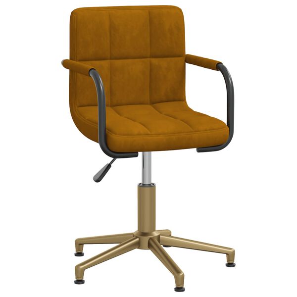 vidaXL Eetkamerstoel draaibaar 4 st fluweel bruin