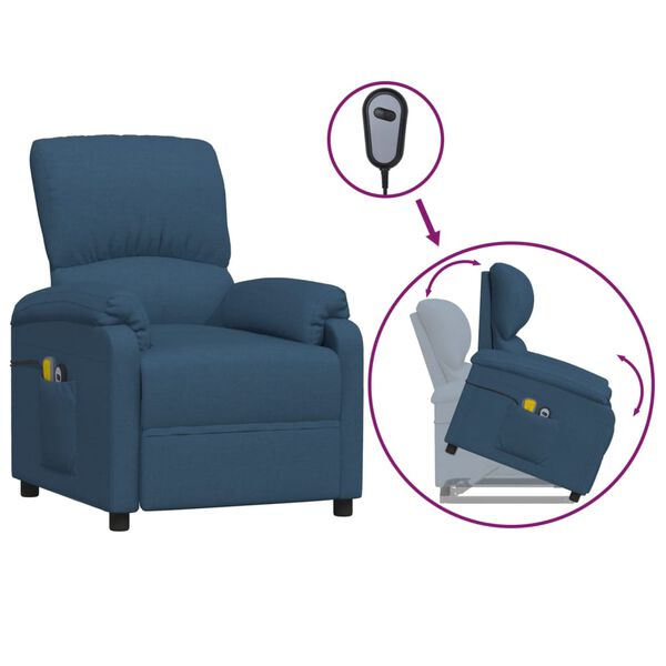 vidaXL Sta-op-massagestoel stof blauw