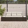 vidaXL Bankstel met kussen 3 pcs Bruin poly rattan