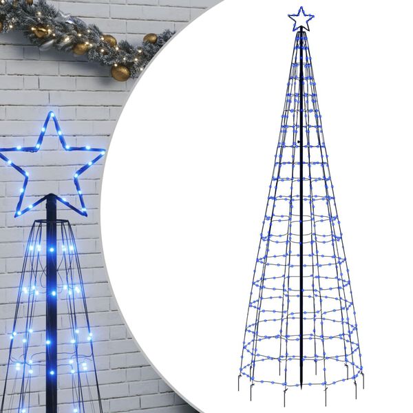 vidaXL LED-kerstboom met spikes 570 LEDs 300 cm blauw