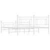 vidaXL Bedframe met hoofd- en voeteneinde metaal wit 183x213 cm