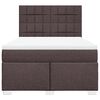vidaXL Boxspring met matras stof donkerbruin 140x200 cm