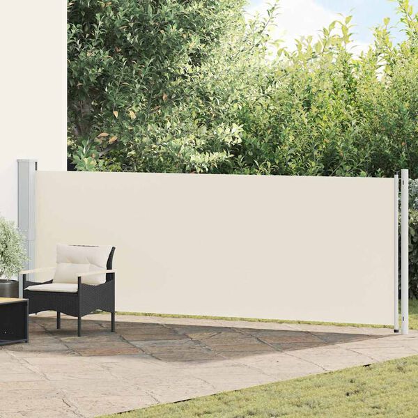 vidaXL Tuinscherm uittrekbaar 140x600 cm cr&egrave;me