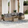 vidaXL 7-delige Loungeset met kussens poly rattan beige