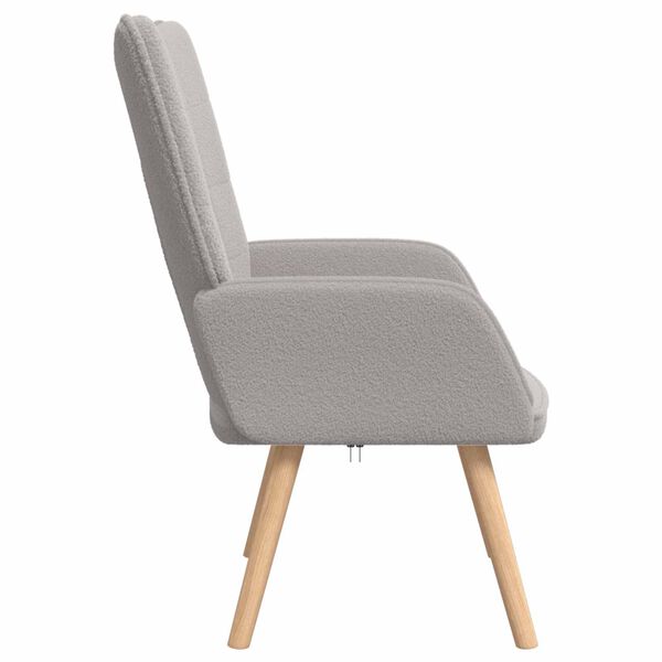 vidaXL Fauteuil Lichtgrijs 62 x 67 x 95,5 cm Sherpa Stof