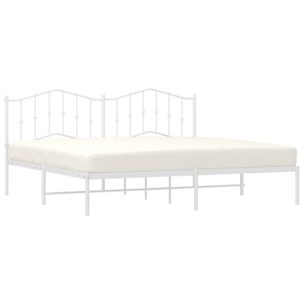 vidaXL Bedframe met hoofdbord metaal wit 193x203 cm